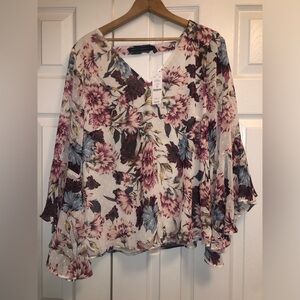 White House Black Market Elsa Drape Back Blouse